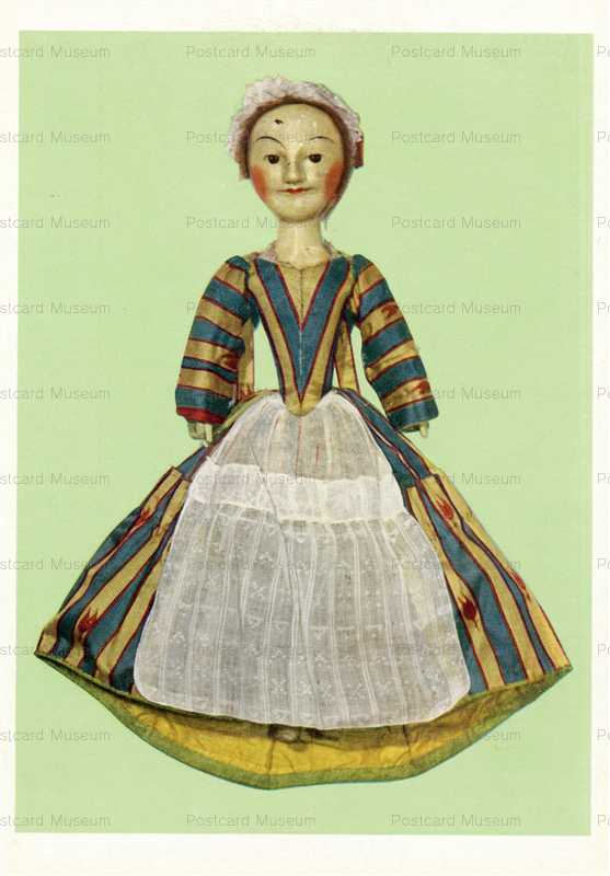 doc060-London Museum Doll in Striped Silk Dress