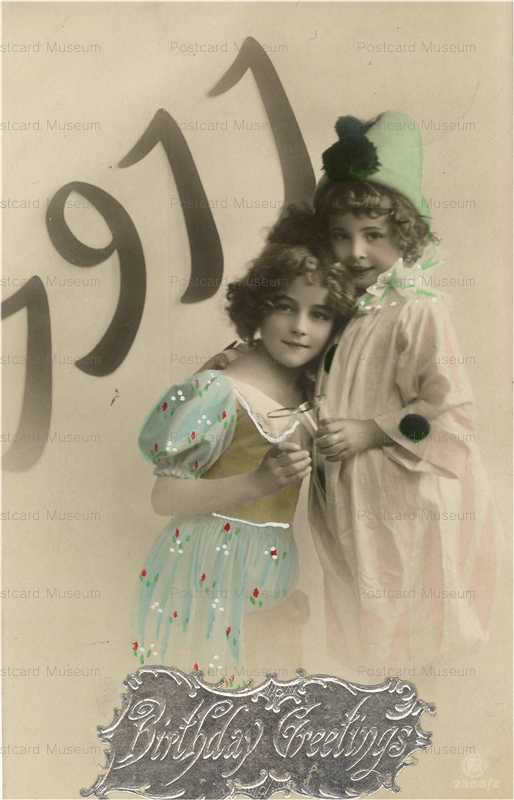 eg222-Boy&Girl in Clown's Outfits RP 1911