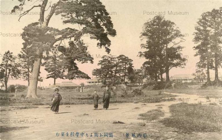 ey740-Junior High School View From Tsuruoka Park 鶴岡公園より中学校を望む 荘内