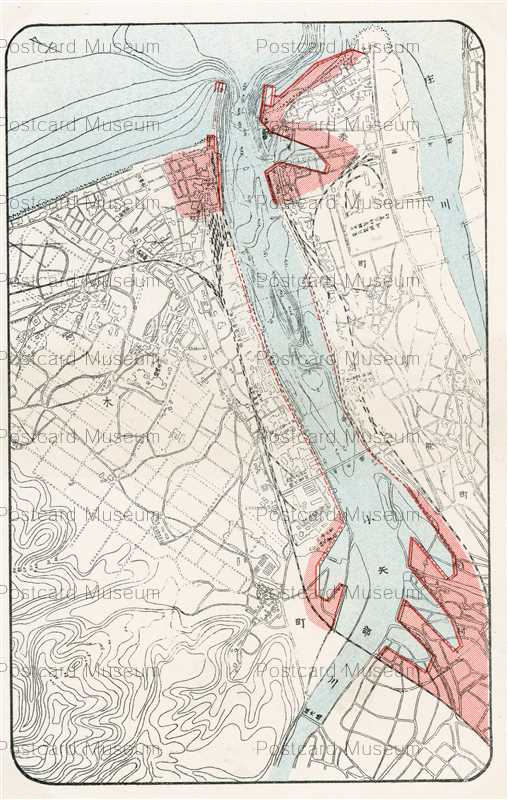 ht757-Oyabe River Estuary Map 伏木 小谷部川河口付近