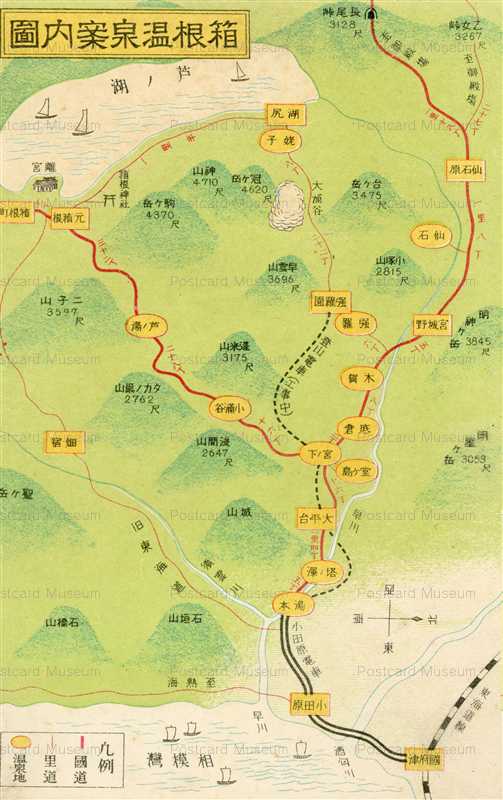 lh755-Hakone Onsen Information Map 箱根温泉案内図