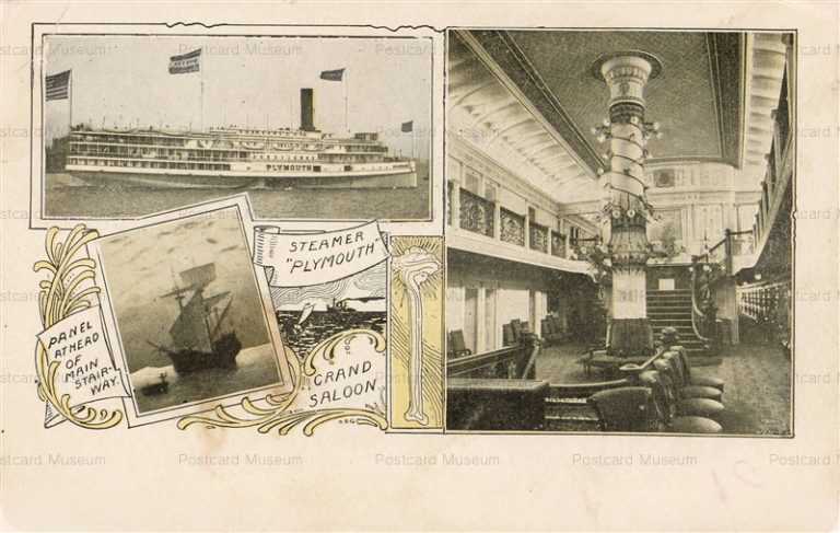 shi030-Steamer Plymouth Grand Saloon Interior View