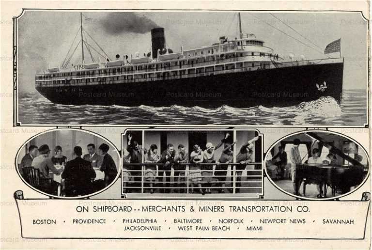 shi060-Merchants and Miners Transportation Co East Coast US Cruise Ship Grand Piano