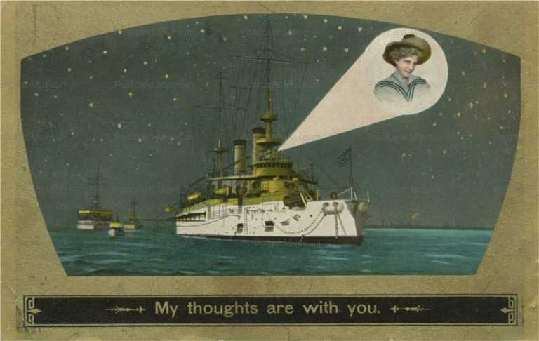 shi090-Woman in Spotlight of Battleship My Thought are with You