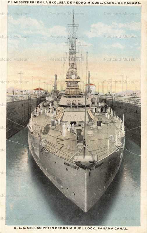 shi110-USS Mississippi in Pedro Miguel Lock Panama Canal