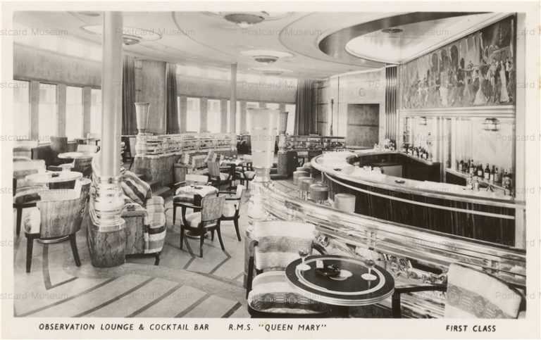 shi550-Interior View RMS Queen Mary Observation Lounge&Cocktail Bar 1st Class
