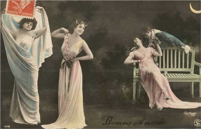 stb120-Scene De Theatre Au Clair De Lune Reutlinger Paris