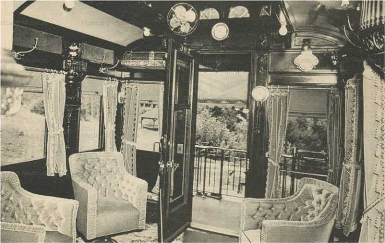 trm450-Corbin Belmont RR Train Car Lounge Interior Old PC
