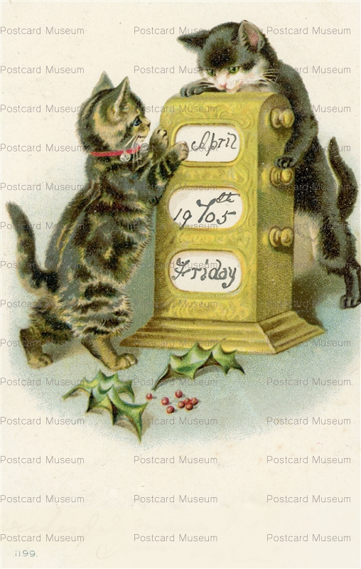 acc063-Helena Maguire Cats Hand Turning Calendar
