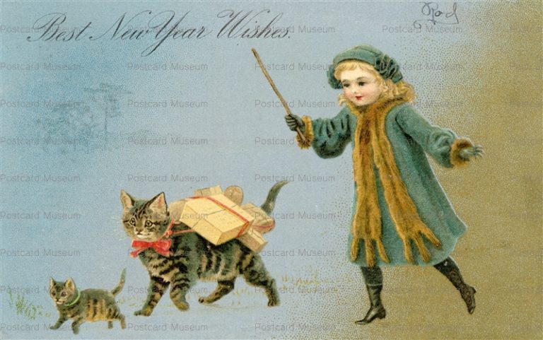 acc086-Helena Maguire Carrying luggage Cats & Girl New Year