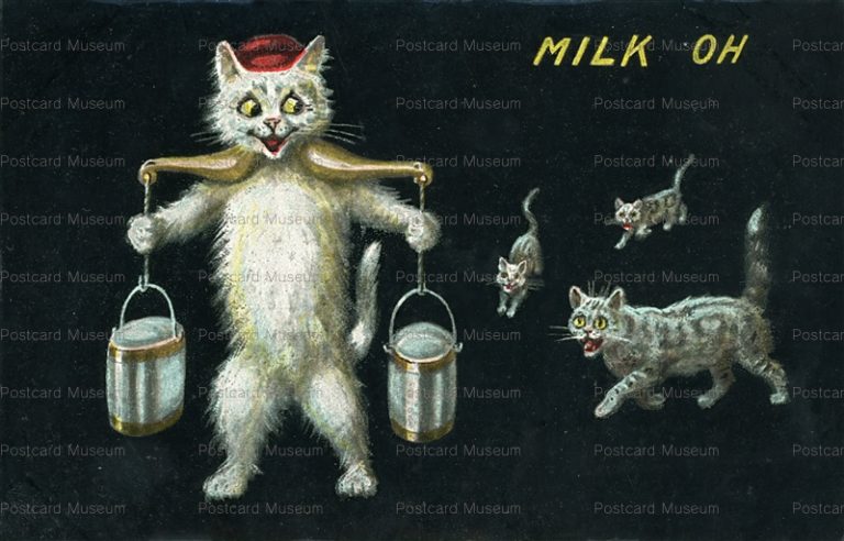 acc165-White Cat Carrying Milk