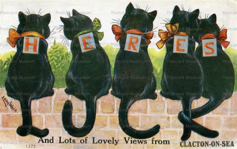 acc167-Louis Wain Cats Pull-Out Views of Clacton-on-Sea 1929