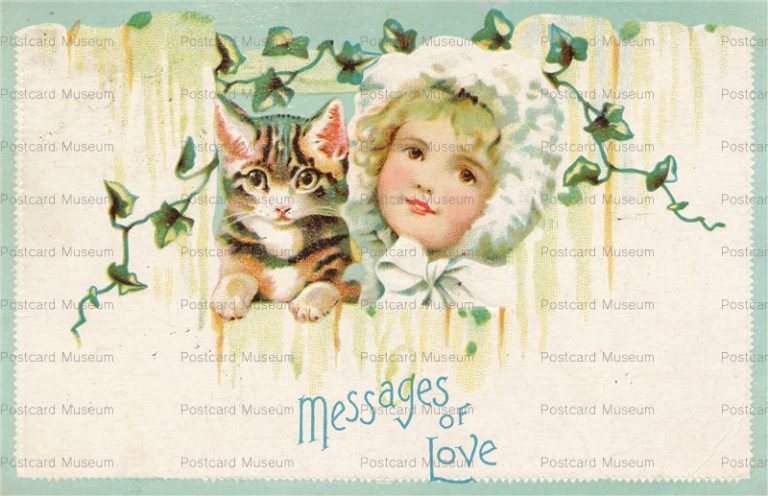 acc610-Cat Kitten Girl Message of Love Fence