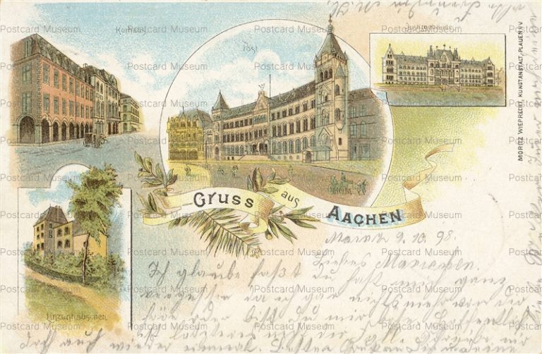 eug801-Gruss aus Aachen Germany 1898