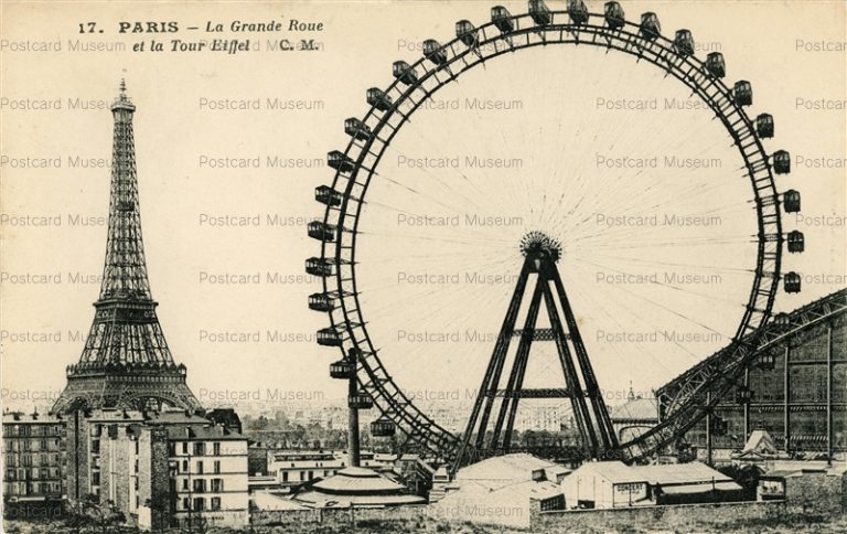 gf079-Paris La Grande Roue et la Tour Eiffel