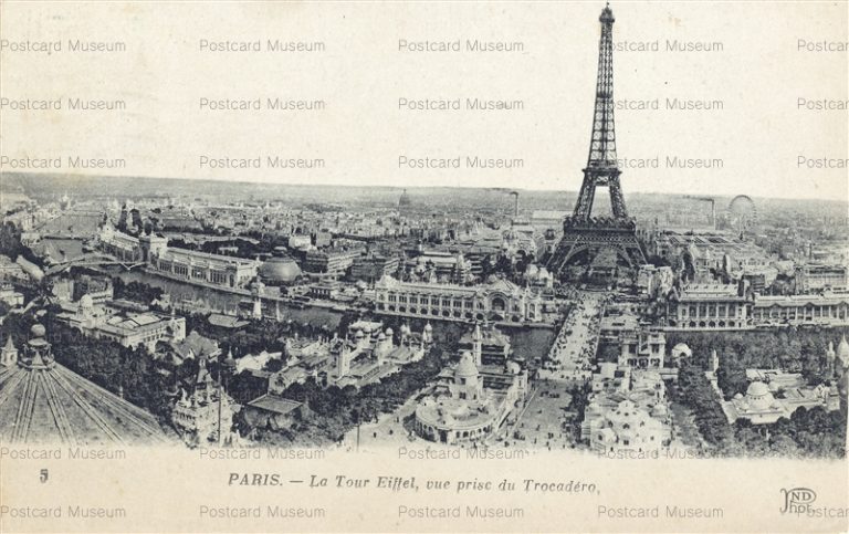 gf081-5 Paris La Tour Eiffel Tower vue prise du Trocadero