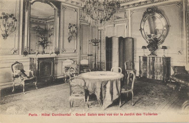 gf142-Paris Hotel Continental Grand Salon avec vue sur le Jardin des Tuileries 2