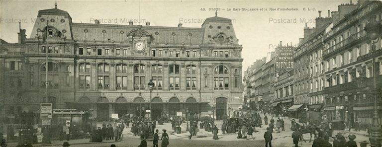 gf230W-Paris La Gare St-Lazare et la Rue d'Amsterdam C.L.C