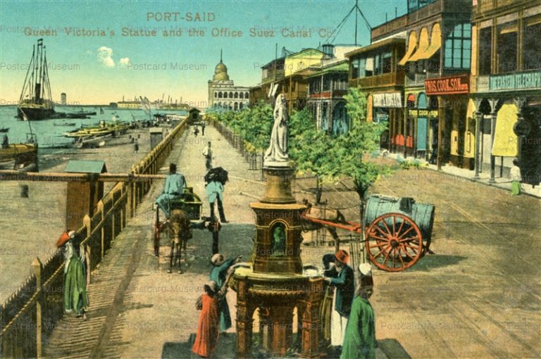 gp162-Port Said Queen Victoria's Statue and the Office Suez Canal Co