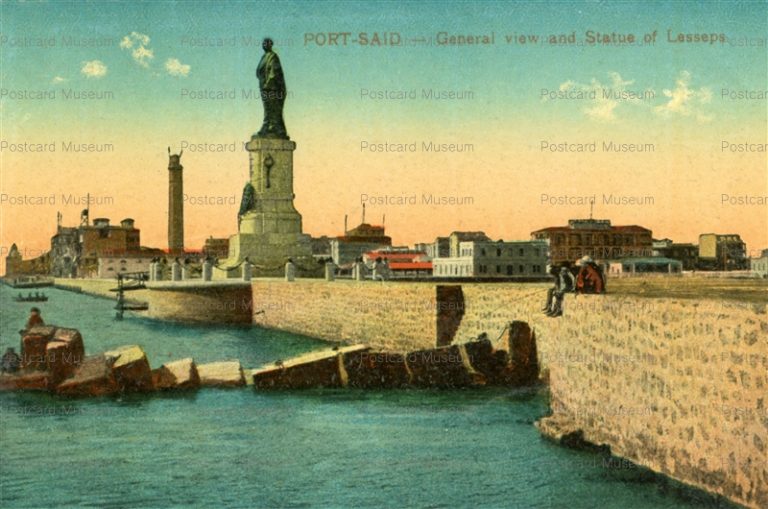 gp167-Port Said General view and Statue of Lesseps