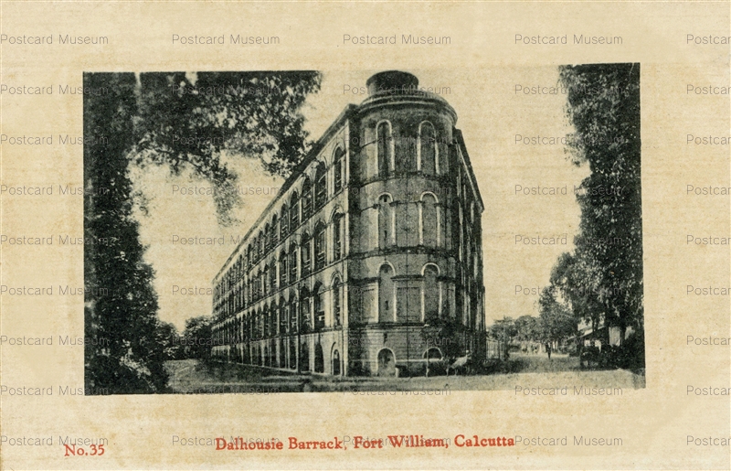 ind026-Dalhousie Barrack Fort William Calcutta