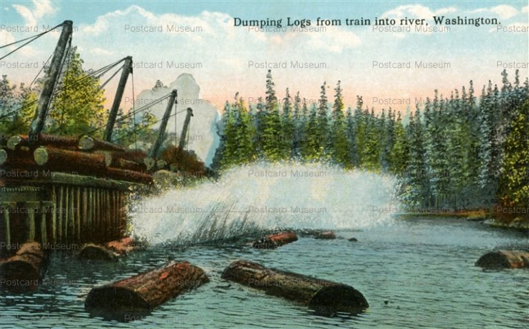 usa184-Dumping Logs from Train into River Washington