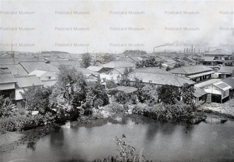 oj709-Kishiwada Town 岸和田町全景 城址より西望む