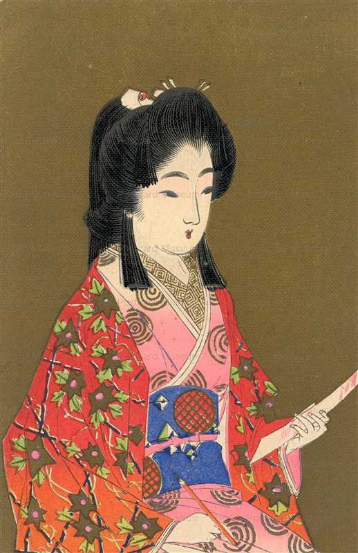 ab115-短冊を持つ美人