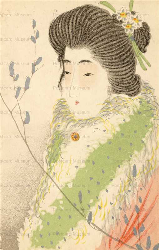 ab265-猫柳とショールの美人