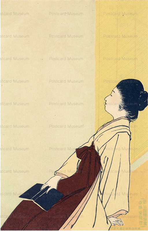 ab730-本を置く女