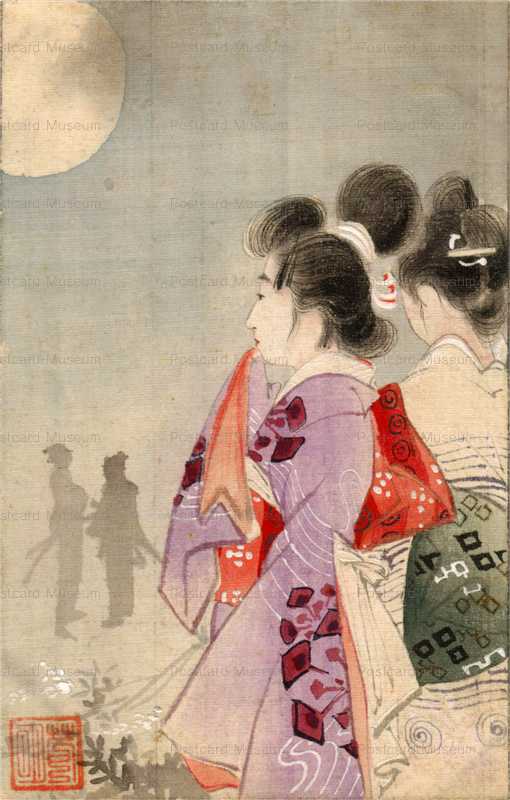 ab775-満月を愛でる２人の美人