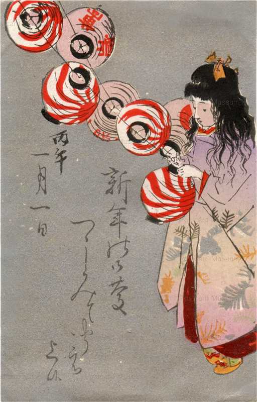 ab780-提灯を付ける少女