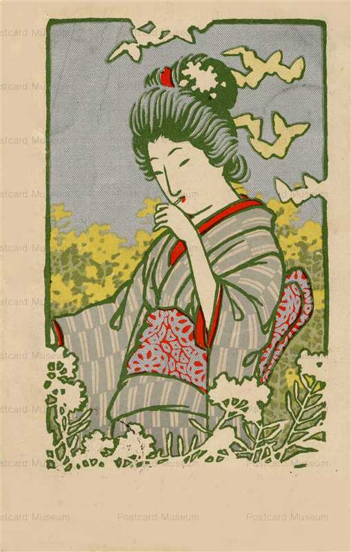 ab785-蝶 デザインの女