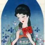 af210-蕗谷虹兒-物想う美人少女-