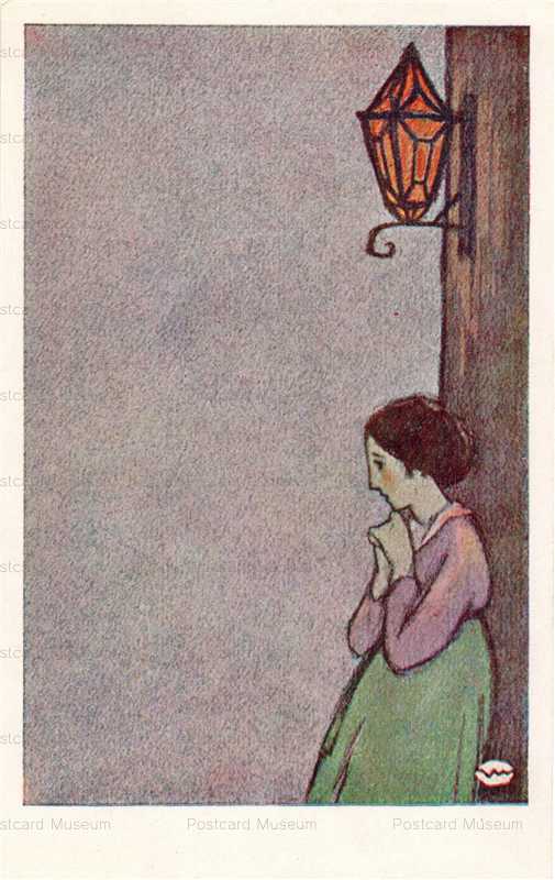 ak220-加藤まさを 灯影 No35 ランプの下