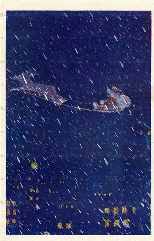 ak520-加藤まさを トナカイとサンタクロース