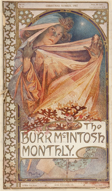 amg034-The Burr Mc.Intosh Monthly 1907 Magazine Cover Litho Alphons Mucha