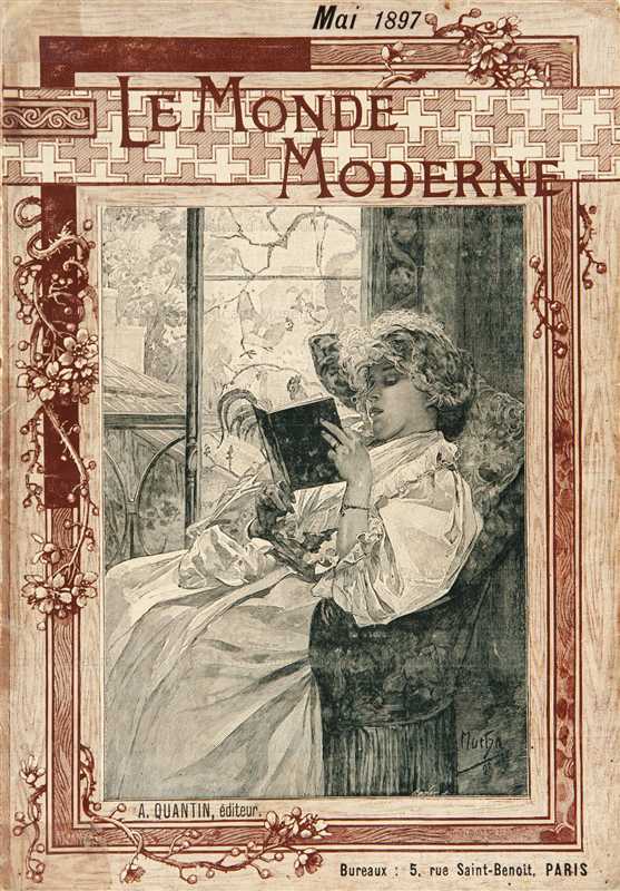 amg039-Le Monde Moderne 1899 Magazine Cover Litho Alphons Mucha