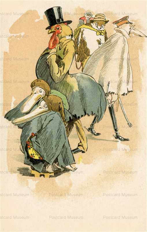 ap340-シルクハットの雄鶏とペリカン