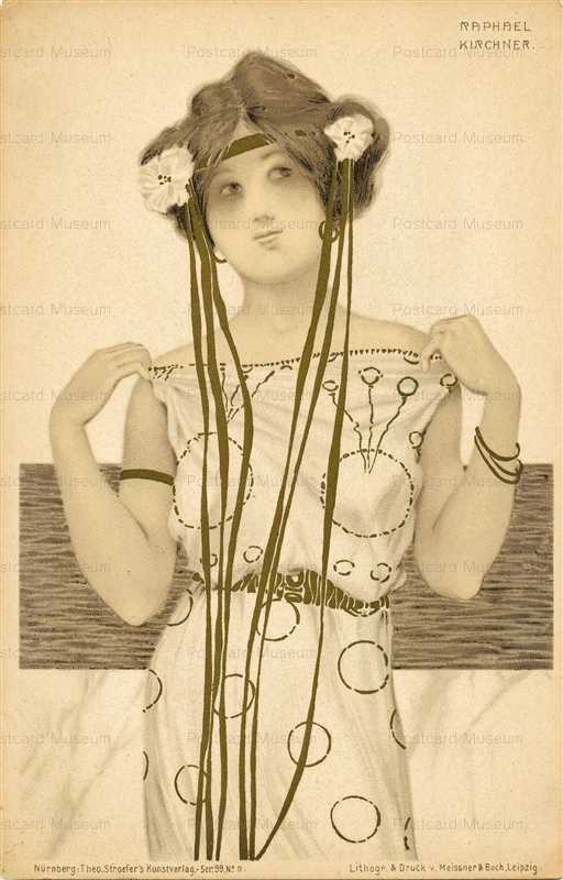 ark100-Raphael Kirchner Young Lady with Long Ribbon