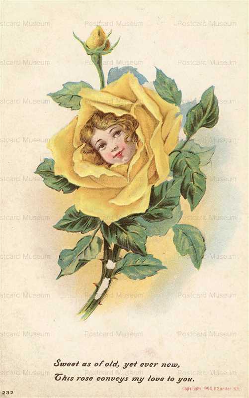 c139-My Love to You Girl in Yellow Rose P Sander