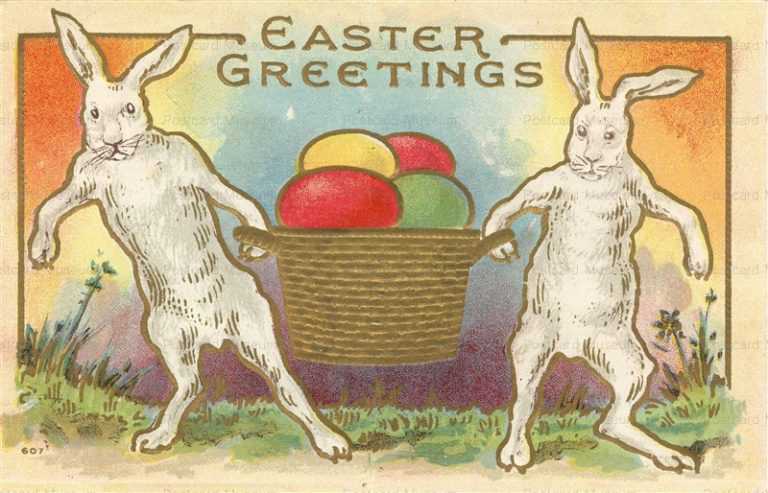 e190-Easter Greetings Rabbits