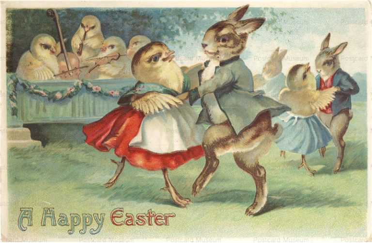 e220-A Happy Easter Rabbits Dancing