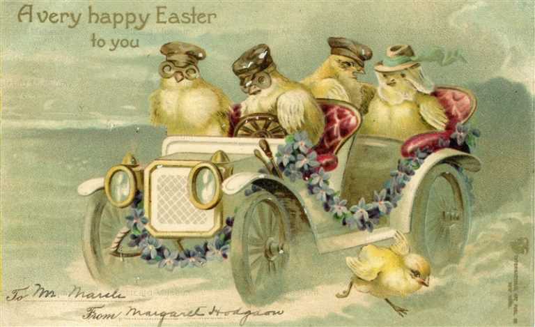 e270-Easter Chicks on the Car
