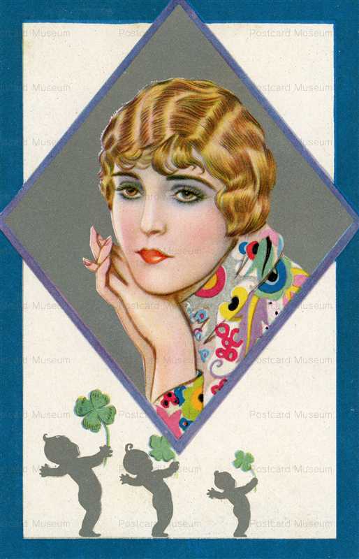 fa450-Art Deco 1920's Woman in Silver Frame