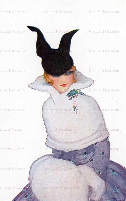 fa460-Woman with White Fur Black Hat