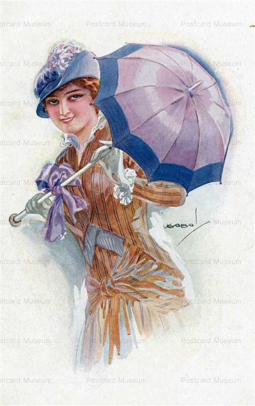 fa580-Usabal Beautiful Woman with Purple Umbrella