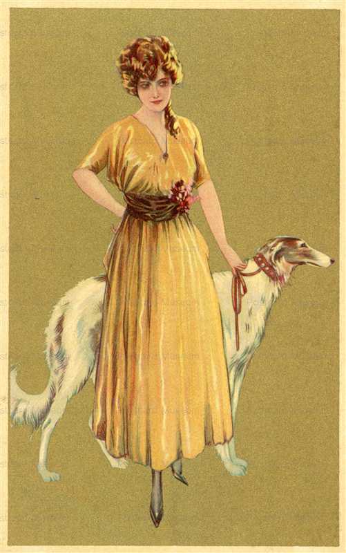 fa610-Woman with Borzoi Dog