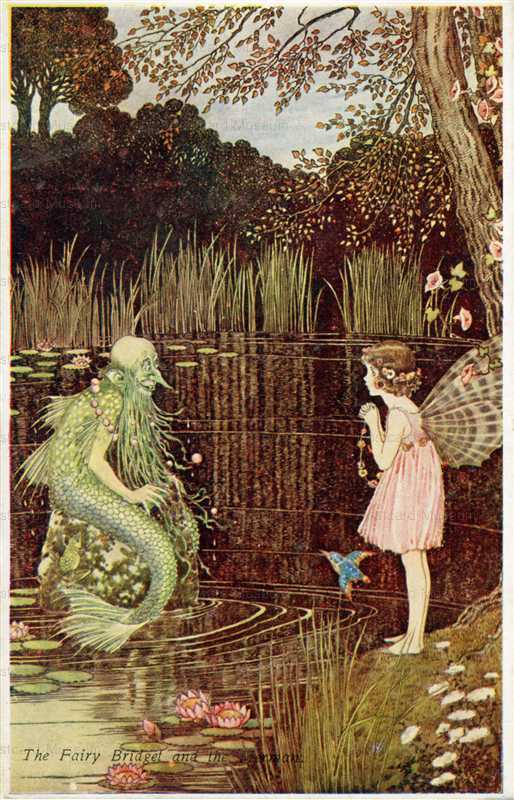 fo200-Ida Rentoul Outhwaite the Fairy Bridget and the Merman from the Little Fairy Sister