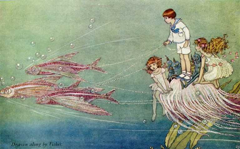 fo210-Ida Rentoul Outhwaite Drawn Along by Fishes